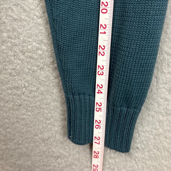 L.L. Bean Men's Quarter Zip Sweater Teal Green Size L Gorpcore Outdoor Cabincore - Picture 8 of 10
